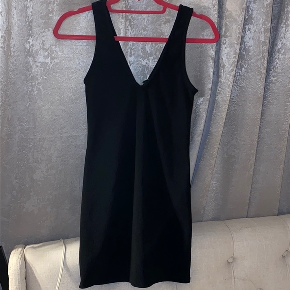 tight black tank dress